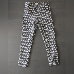 Patterned Side-Zip Cropped Pant